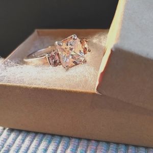 Sterling vintage CZ stone with pink accent Stone size 11 ring